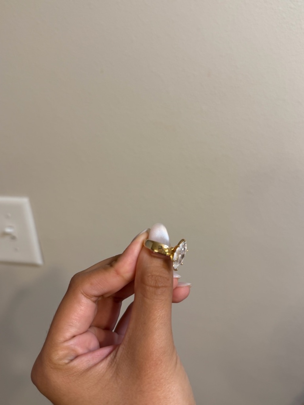 10k Gold Crystal Statement Ring - Women's Fashion Jewelry